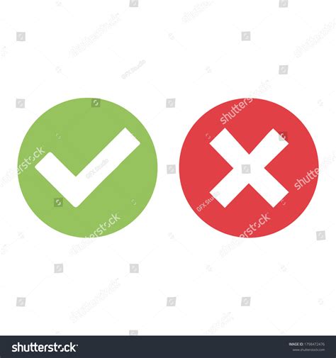 Yes No Check Mark X Confirm Stock Vector Royalty Free 1798472476