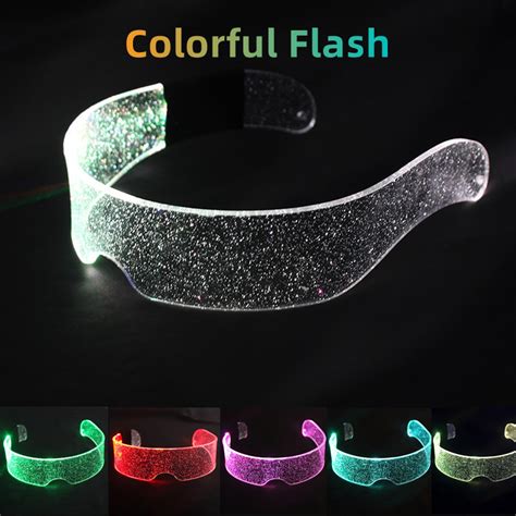 led luminous glasses acrylic colorful light up eyeglasses for men women bar futuristic style