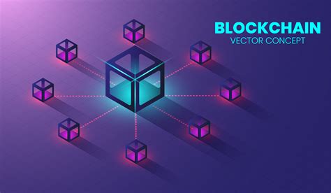Isometric Blockchain Technology Concept Shape Of Block Chain Connected