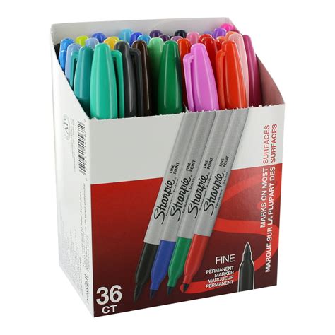 Sharpie Permanent Markers Fine Point Assorted Colors 36 Pack