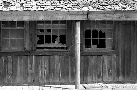 Isolated Black And White Photograph Of Abandoned Old West Saloon Dance