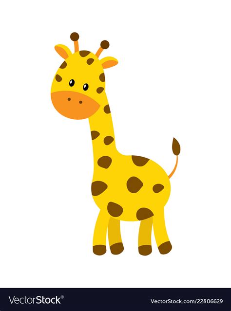 Cute Cartoon Giraffe Isolated Royalty Free Vector Image