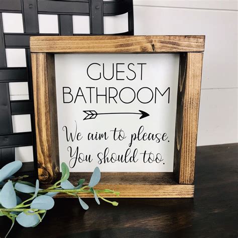 Guest Bathroom Sign Farmhouse Mini Sign Sign Humor We Etsy Bathroom