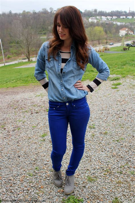 The Forge Style Files Cobalt Blue Pants Stripes And Denim