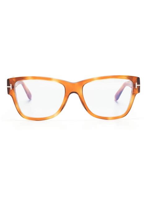 Tom Ford Eyewear Square Frame Sculpted Arms Glasses Farfetch