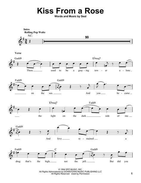 Kiss From A Rose Sheet Music Seal Pro Vocal
