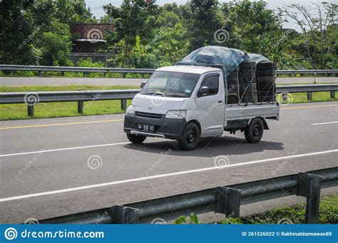 Daihatsu Gran Max Pickup Truck On Trans Jawa Highway Editorial