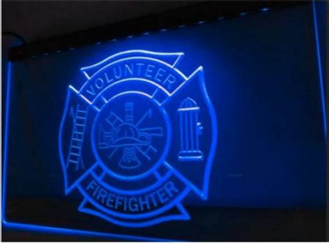 2019 Firefighter Volunteer Fire Dept Beer Bar Pub Club 3d Signs Led