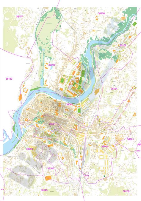 Pontevedra Galicia Spain City Map With Postal Codes