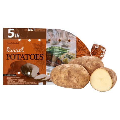 Russet Potatoes Whole Fresh 5 Lb Bag