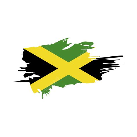 Jamaica Flag Brush Stroke Clipart Design Jamaica Flag Brush Jamaica