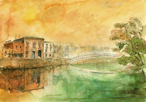 Dublin Hapenny Bridge Painting Painting By Juan Bosco Pixels