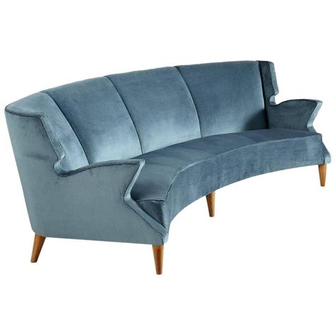 Large Italian Four Seat Curved Sofa For Sale At 1stdibs Curved Sofas