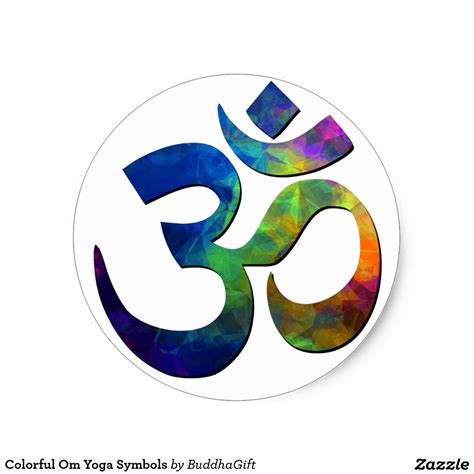 Colorful Om Yoga Symbols Classic Round Sticker Yoga