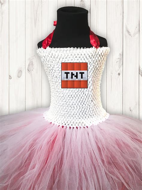 Minecraft Tnt Halloween Costume Tutu Party Dress W Cotton Etsy