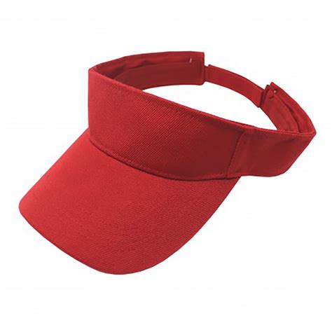 12 Pack Sun Visor Adjustable Cap Hat Athletic Wear One Dozen Red