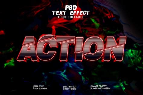 Premium Psd Psd 3d Action Text Effect