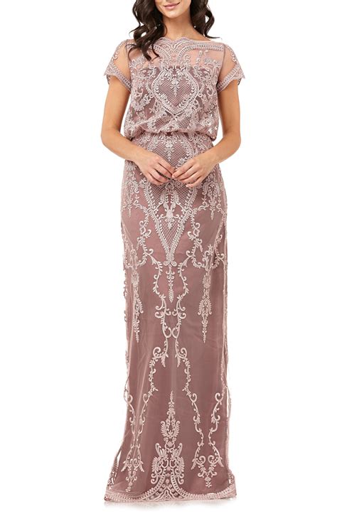 Js Collections Scallop Embroidered Blouson Evening Dress Lyst