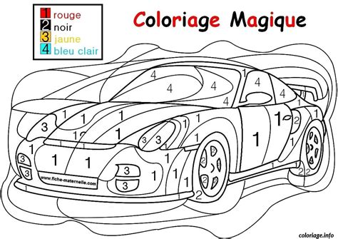 Coloriage Magique Voiture De Course Facile Simple Maternelle