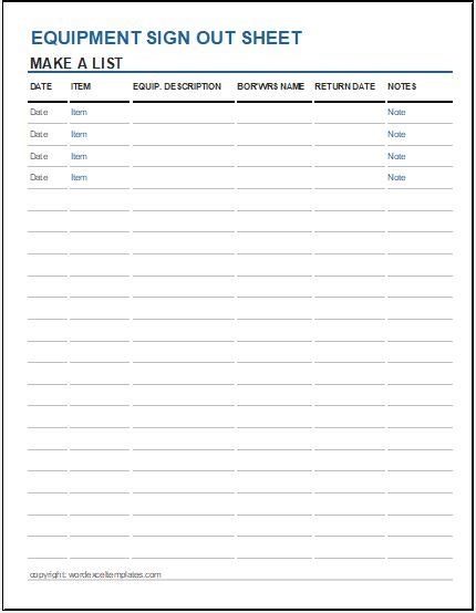27 Sign In And Sign Out Sheets For Every Profession Word And Excel Templates