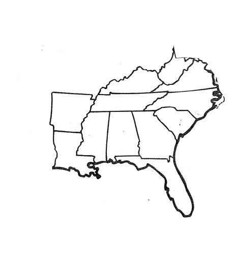 Blank Map Of Southeast Region Within Us Southeast Region Southeast