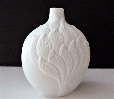 Vintage White Porcelain Bisque Kaiser Vase Signed M Frey Etsy