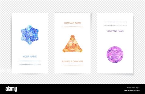 Set Of Cosmic Mandala Cards Watercolor Vector Template Sacred