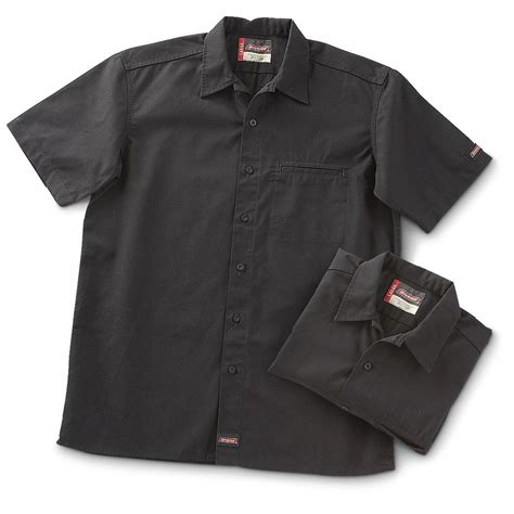 2 dickies® short sleeved ripstop work shirts black 205336 shirts and polos at sportsman s guide