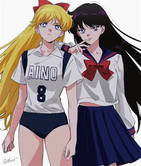 Aino Minako And Hino Rei Bishoujo Senshi Sailor Moon Drawn By Roru