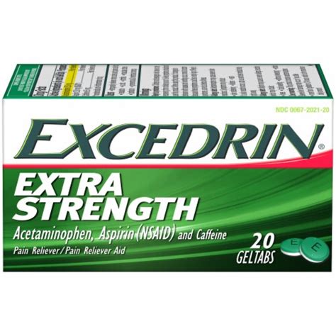 Excedrin Extra Strength Gel Tablets 20 Count 20 Ct Kroger