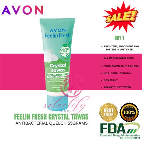 Avon Quelch Deodorant Cream Feelin Fresh Crystal Tawas 55g 1 Tube