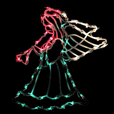 Northlight 18″ Lighted Red White And Green Angel Christmas Window