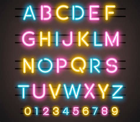 Neon Alphabet Letters Lettering Alphabet Alphabet Neon Images