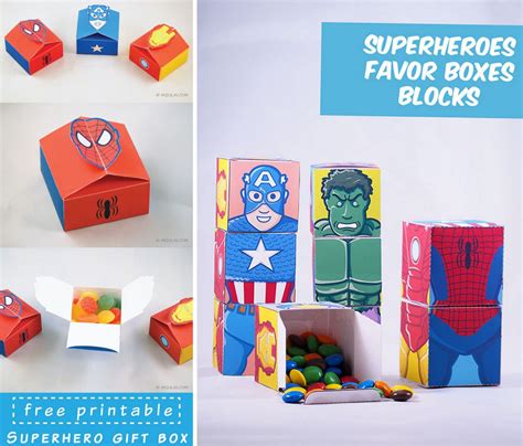 Diy Superhero Boxes Printablesdo You Know A Superhero Fan These Small