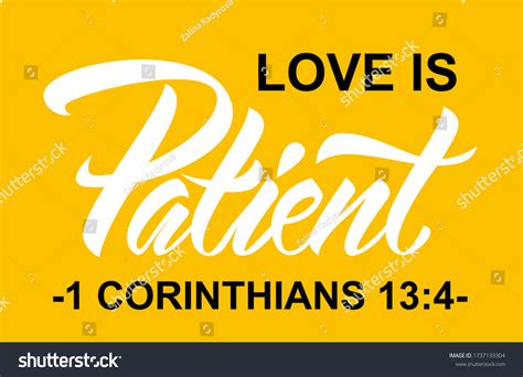 Love Patient 1 Corinthians 134 Bible Stock Vector Royalty Free
