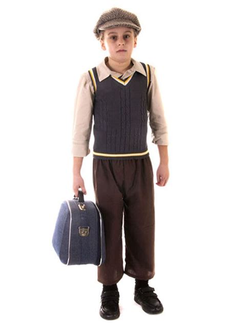 Evacuee Boy Child Costume Fancy Dress Costumes Kids Boys Fancy