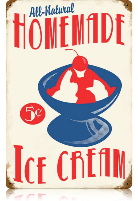 Homemade Ice Cream Vintage Metal Sign