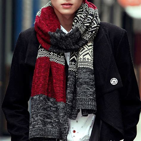 Men For Scarves Knitted Male Cotton Scarf 2018 Fashion Bandana Winter