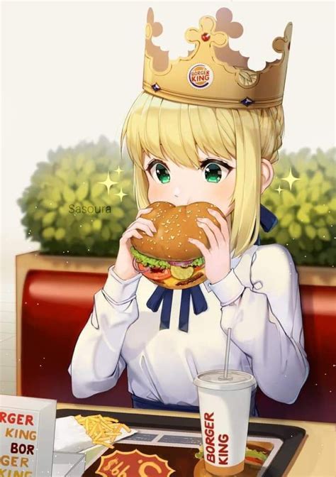 Neu Anime Girl Eating Burger Quotes Seleran