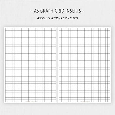 1 5 Inch Grid Plain Graph Paper On A5 In 2021 Printable Graph Paper