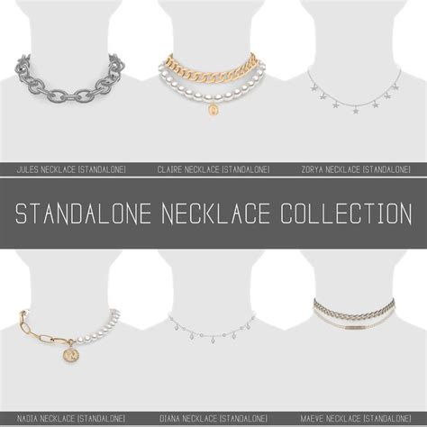 Standalone Necklace Collection Simpliciaty Sims Sims 4 Cc Necklace