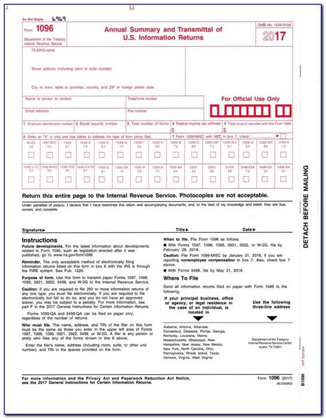 Free Printable 1096 Form 2015 Free Printable