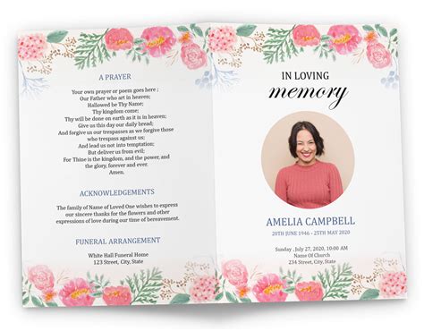 Bi Fold Funeral Program Template For Microsoft Word And Powerpoint