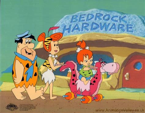 Flintstones Fred Wilma Pebbles Dino Sericel In Animation Valleys Hand