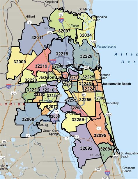 Zip Code Map Jacksonville Fl And Surrounding Areas Map Of World