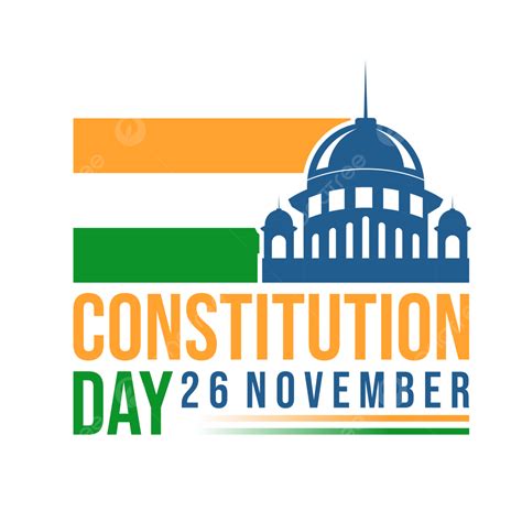 26 November Indian Constitution Day With Flag Lettering Constitution