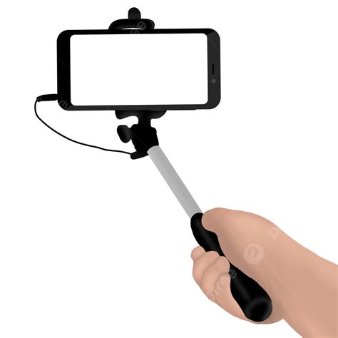 selfie stick clipart vector a hand hold selfie stick of black handphone hp tongsis tangan