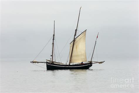 A Cornish Lugger Becalmed In Mounts Bay Cornwall Photograph By Tony