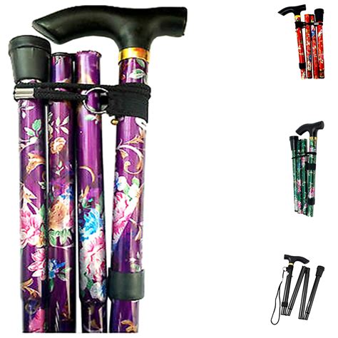Buy Plastific Walking Stick Easy Adjustable Height Folding Extendable