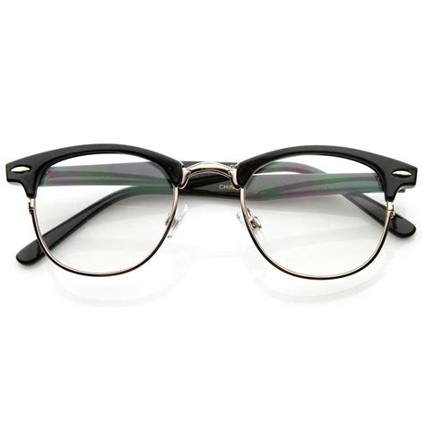 classic horn rimmed half frame that features clear lenses for a sharp sophisticated look an